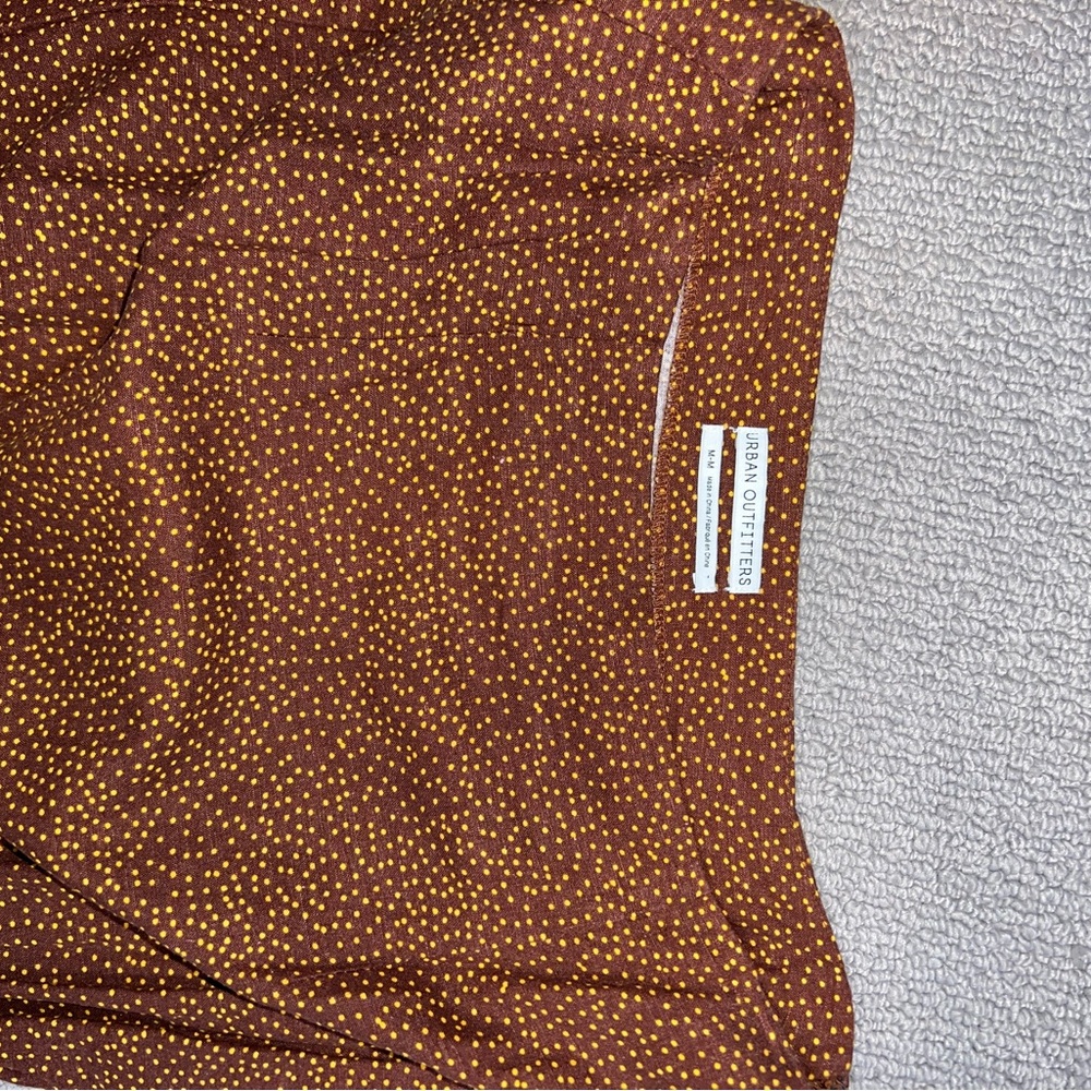 Urban Outfitters Rust Brown Skirt with Mustard Dot Print